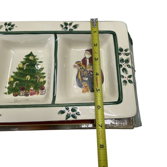 Susan Winget Divided Christmas Server Sleigh Ride Collection Holiday Platter - Picture 4 of 6